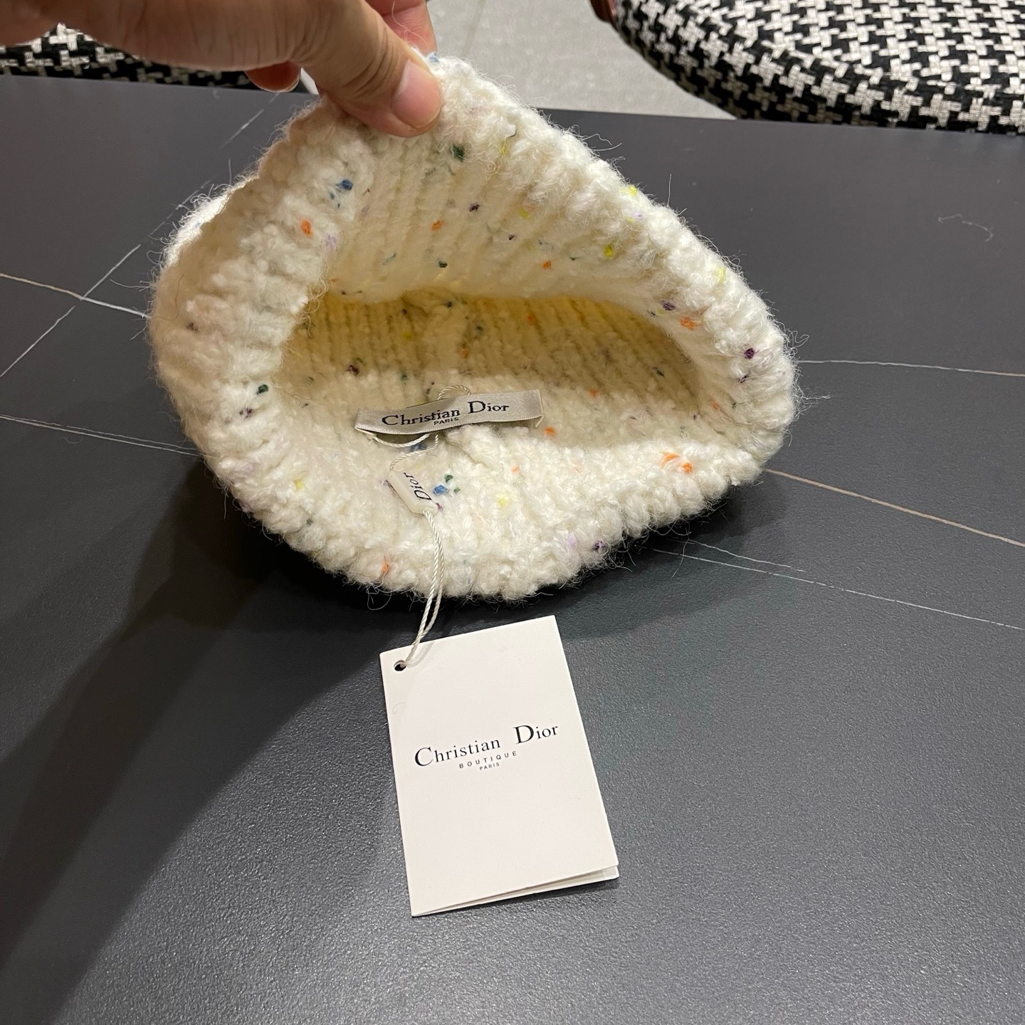 DIOR迪奥针织帽子女冬季复古百搭显脸小毛线帽大头围保暖冷帽
