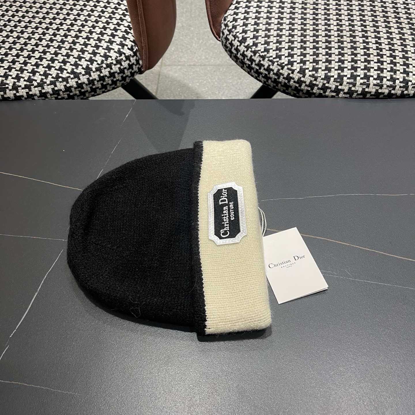 Dior迪奥 新款羊毛双面戴堆堆帽子女秋冬韩版 休闲保暖毛线帽护耳针织帽百搭