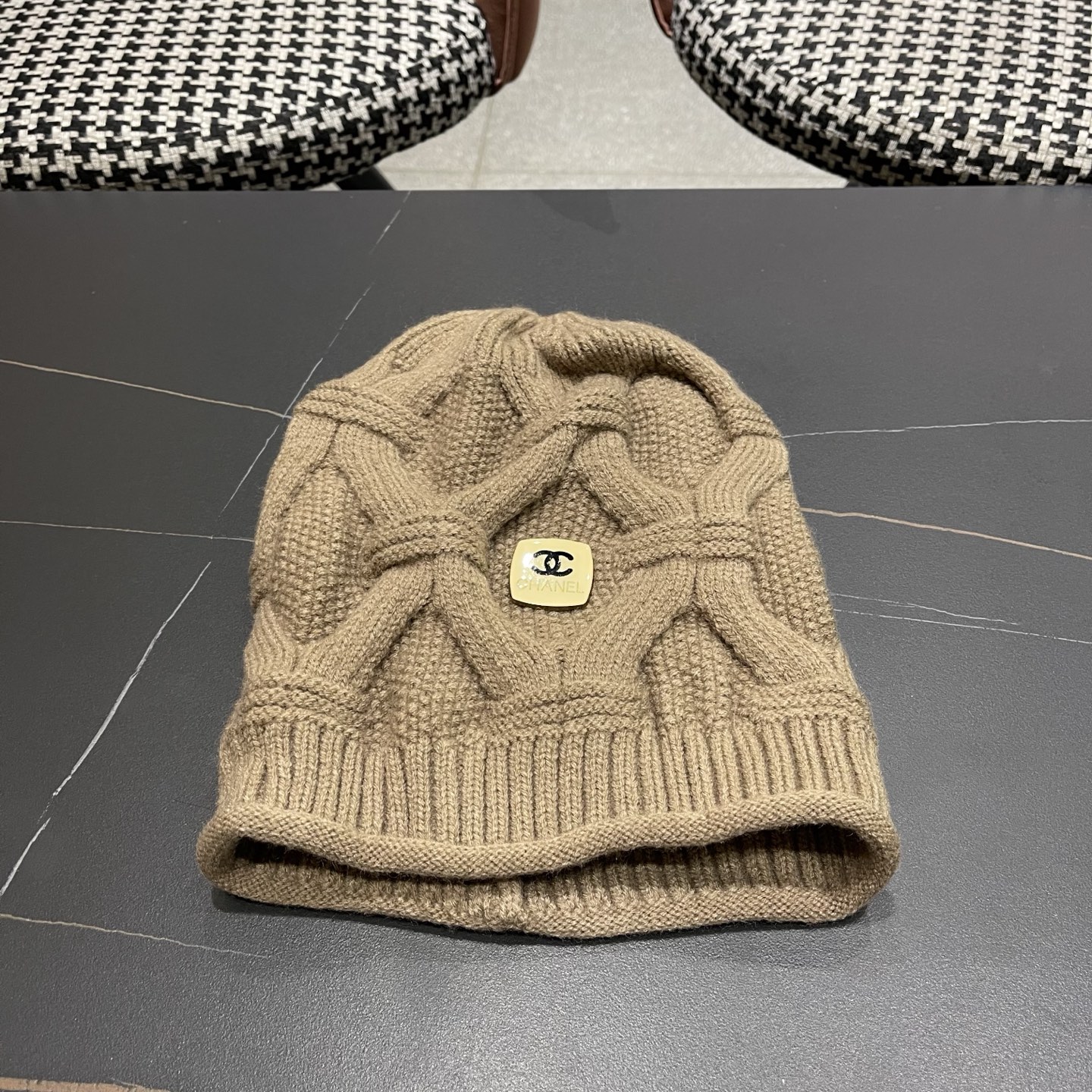P110 香奈儿chanel帽子女秋冬新款毛线帽卷边针织包头冷 帽女士保暖堆堆帽显脸小