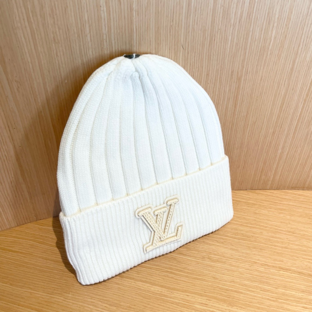 lv路易威登拼色毛线帽子女冬天时尚保暖潮流出街户外护耳针织帽