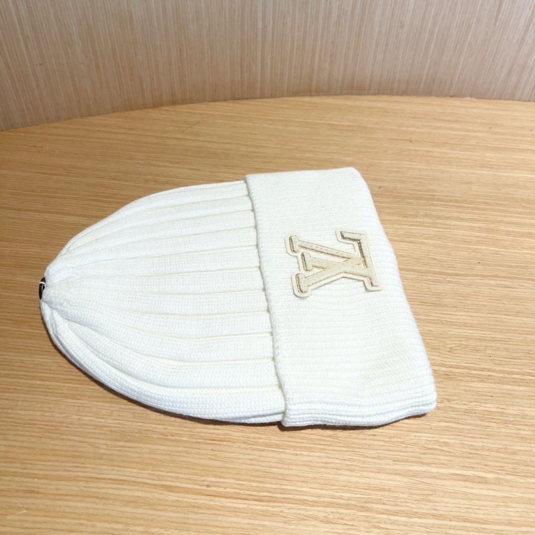lv路易威登拼色毛线帽子女冬天时尚保暖潮流出街户外护耳针织帽