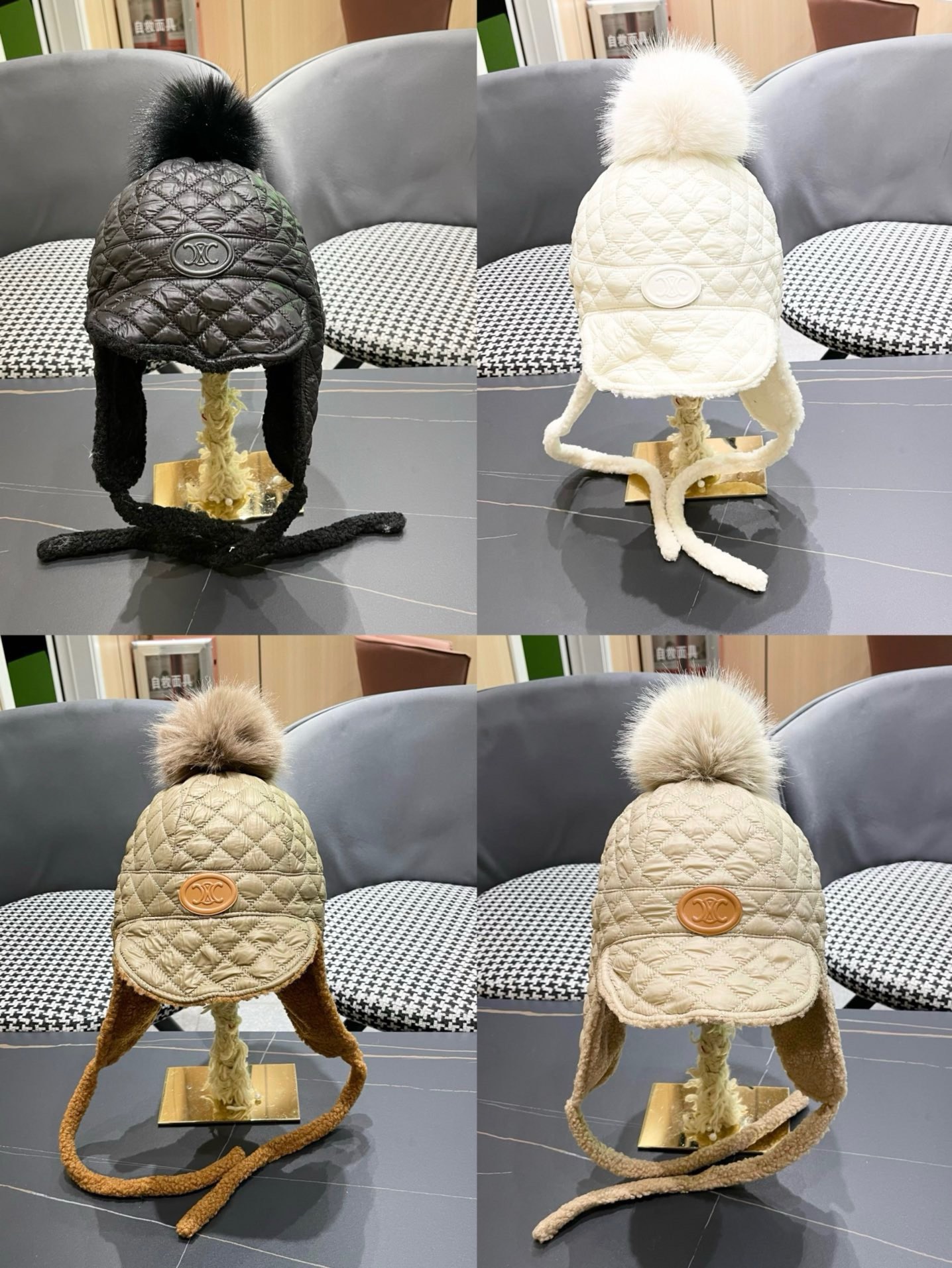 P115 DIOR迪奥 加绒雷锋帽子女防风防寒东北帽百搭加厚骑行护耳帽