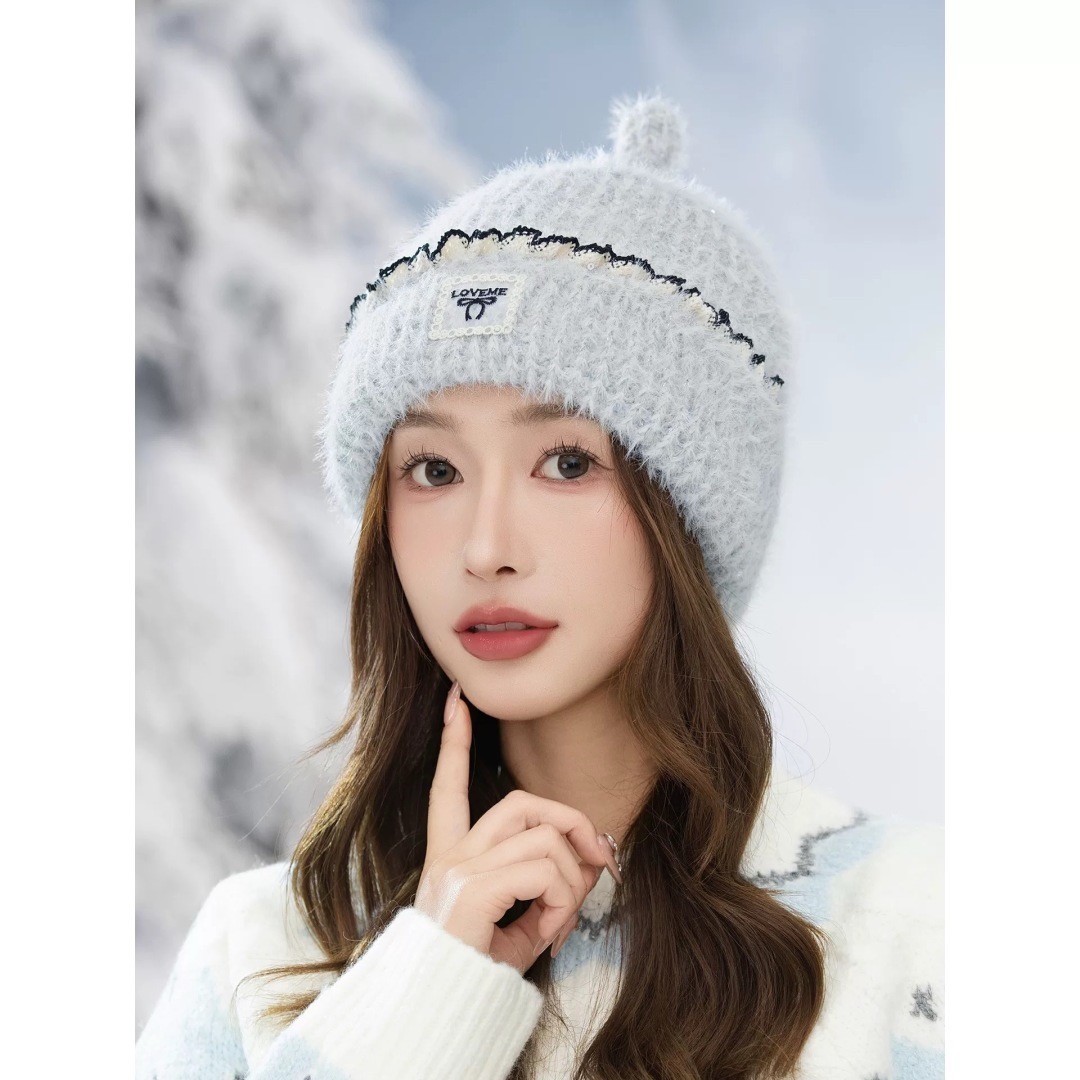 NO:617480,Celine Celine cute pullover hat women's autumn and winter fashion knitted hat warm ear protection woolen hat 2025 new hat fisherman hat baseball cap knitted hat, hat, celine, celine, espadrilles, hats19860909Celine赛琳可爱套头帽子女秋冬日系时尚针织帽保暖护耳毛线帽2025新款帽子渔夫帽棒球帽针织帽,帽子,celine,celine,espadrilles,hats,hat