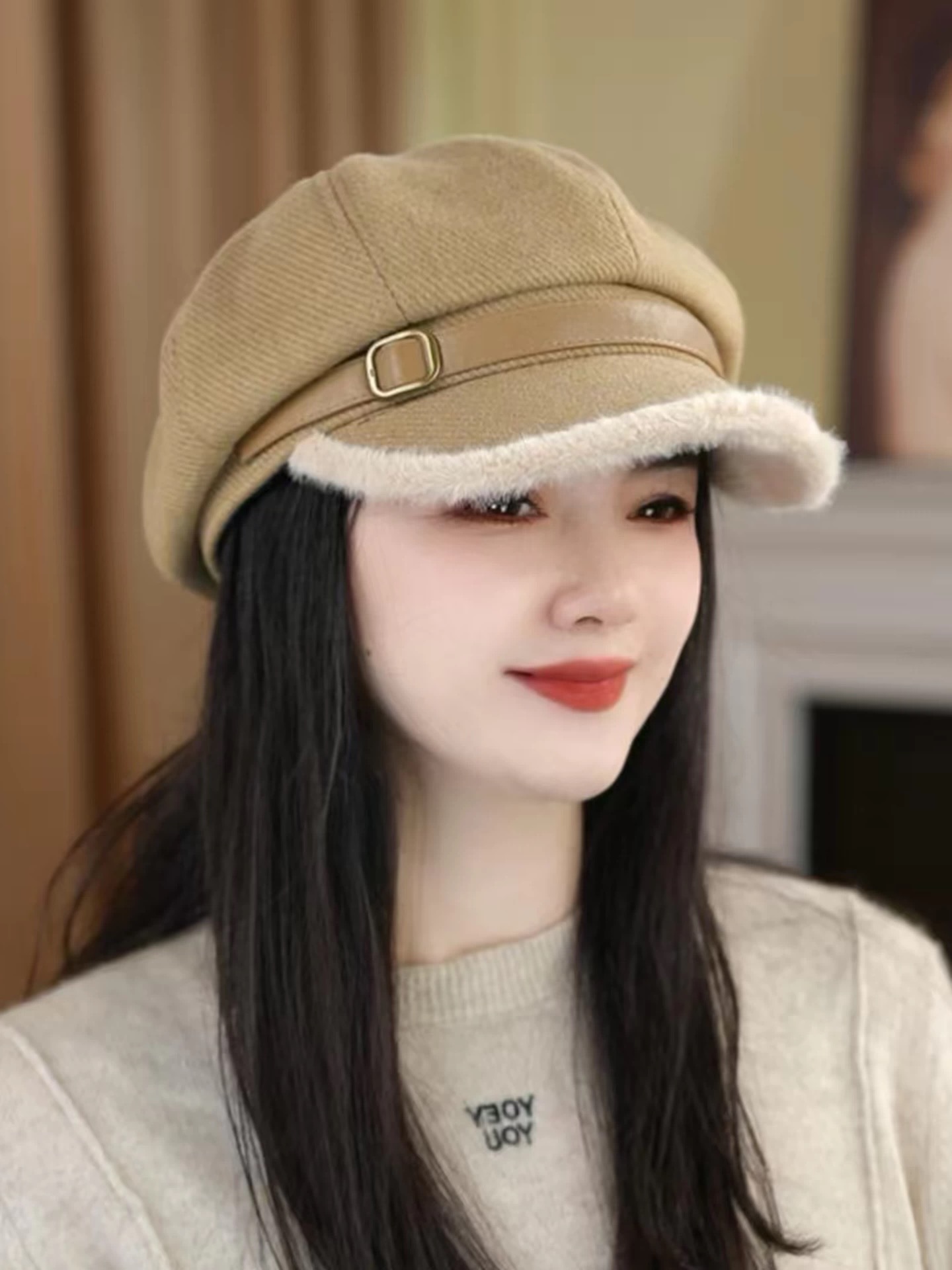 NO:617512,Balenciaga Balenciaga American retro furry hat octagonal hat thickened and warm newsboy beret fashion versatile duckbill painter hat women's hat fisherman hat baseball cap knitted hat, hat, balenciaga, balenciaga, espadrilles, hats19860909Balenciaga 巴黎世家 美式复古毛毛帽檐八角帽加厚保暖报童贝雷帽时尚百搭鸭舌画家帽女帽子渔夫帽棒球帽针织帽,帽子,balenciaga,balenciaga,espadrilles,hats,hat