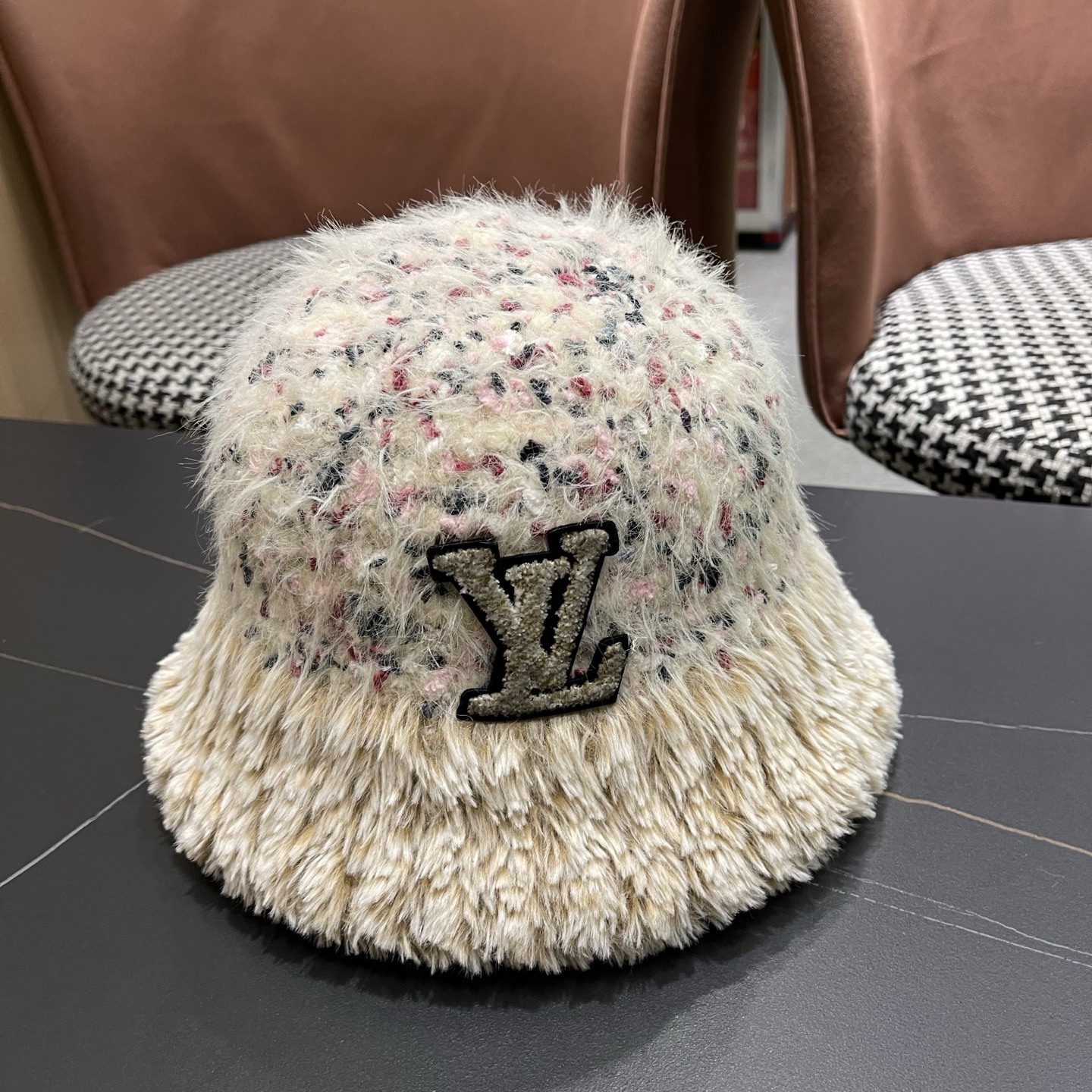 p120 lv路易威登 日系美拉德风针织帽子冬季保暖渐变
毛线帽女大头围显脸小毛绒盆帽