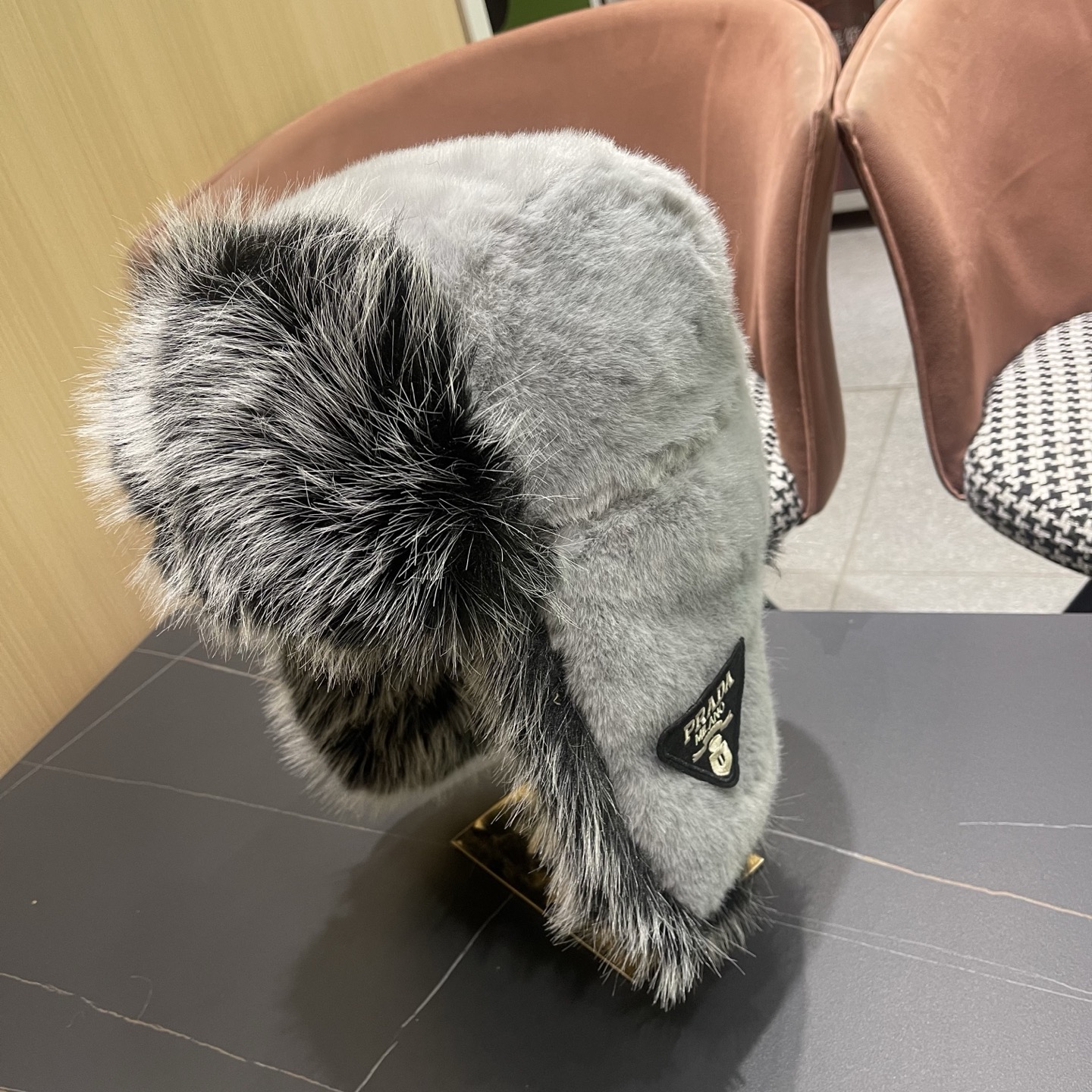 普拉达prada 仿貂毛保暖雷锋帽男女冬季加厚防寒护耳帽骑车 户外防风东北雪地帽