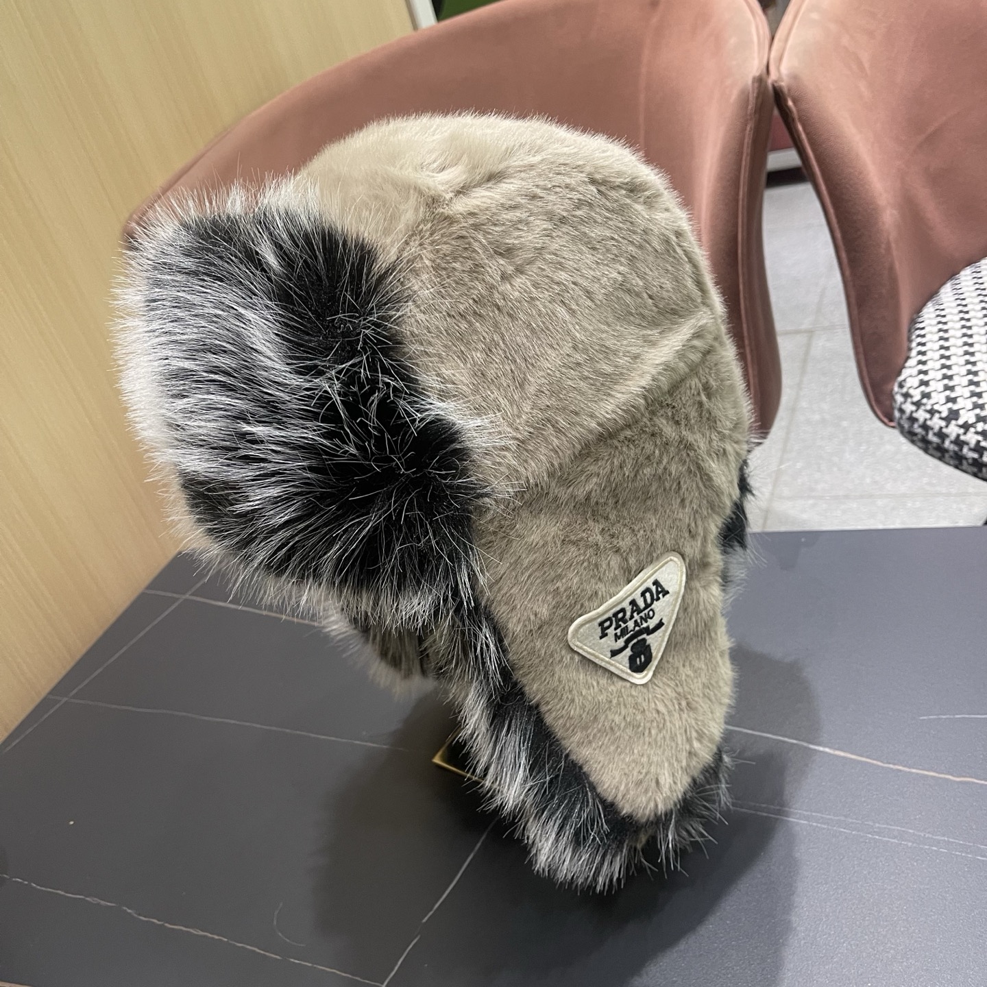 普拉达prada 仿貂毛保暖雷锋帽男女冬季加厚防寒护耳帽骑车 户外防风东北雪地帽