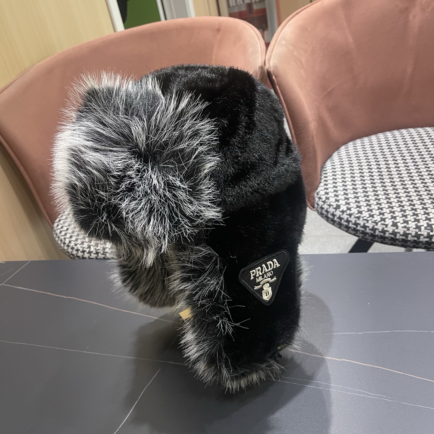 普拉达prada 仿貂毛保暖雷锋帽男女冬季加厚防寒护耳帽骑车 户外防风东北雪地帽