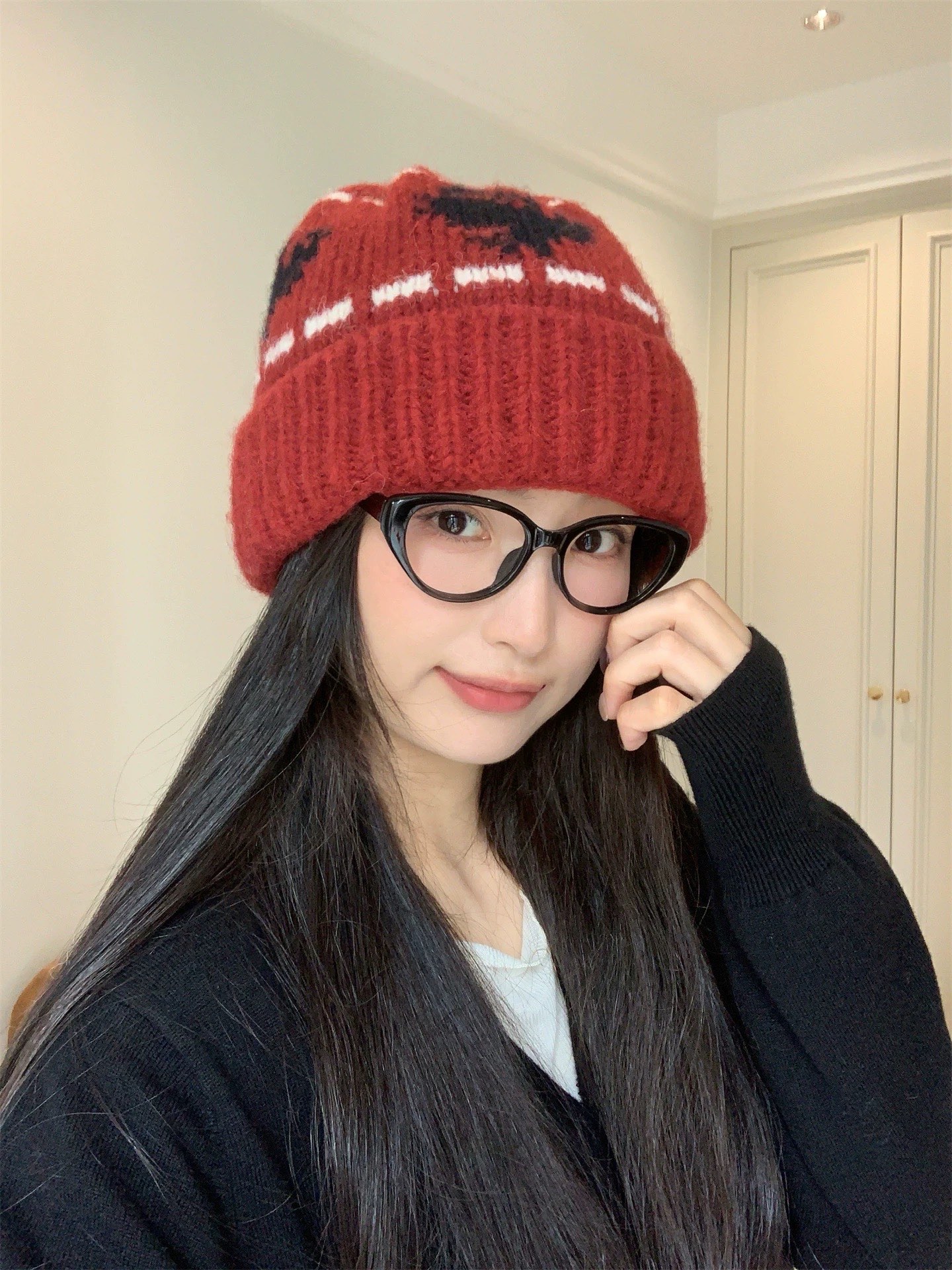 p75 蒙口Moncler 新款费尔岛提花复古针织帽女秋冬户外加
厚保暖时尚百搭套头毛线帽