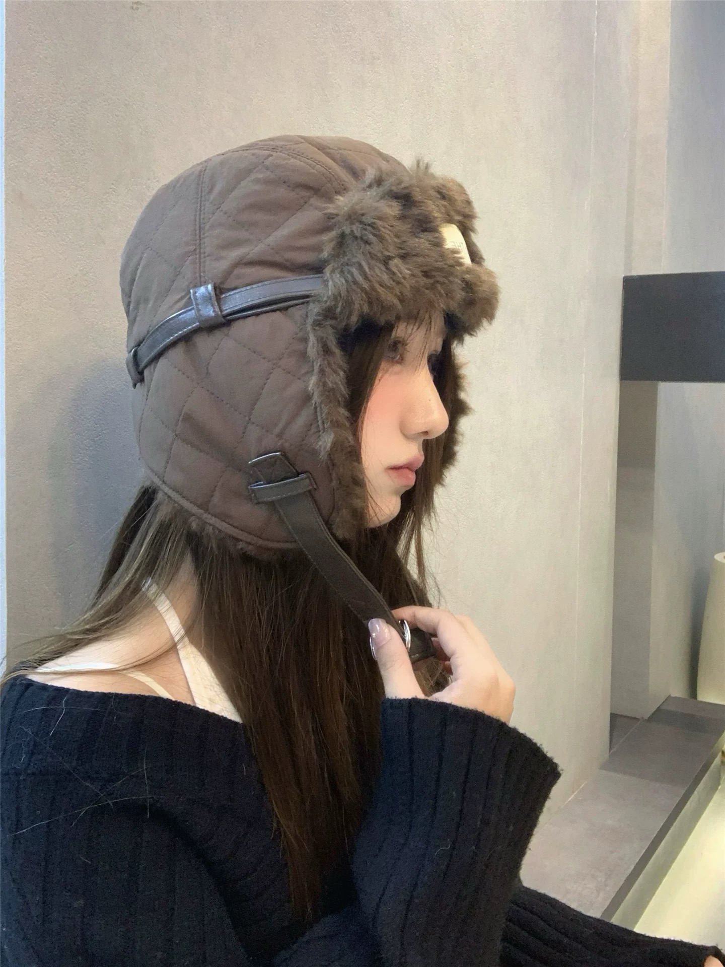 Lv路易威登 东北真买抗寒保暖雷锋帽女冬李加绒 加厚护耳飞行帽户外骑车滑雪帽