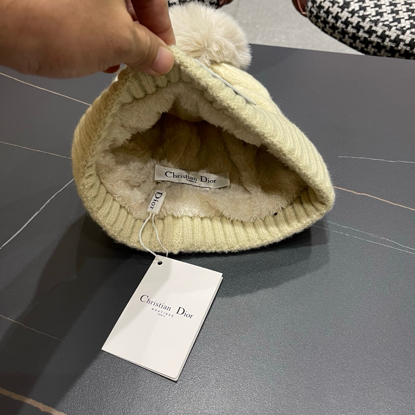 迪奥Dior〽️毛线帽2026女秋冬韩版百搭日系保暖针织帽ins潮牌加厚护耳冷帽子