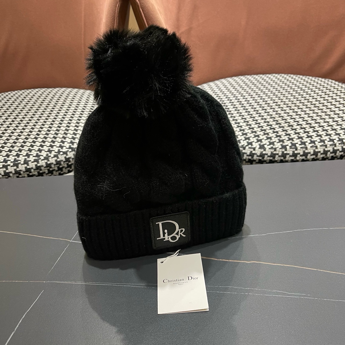 迪奥Dior〽️毛线帽2026女秋冬韩版百搭日系保暖针织帽ins潮牌加厚护耳冷帽子