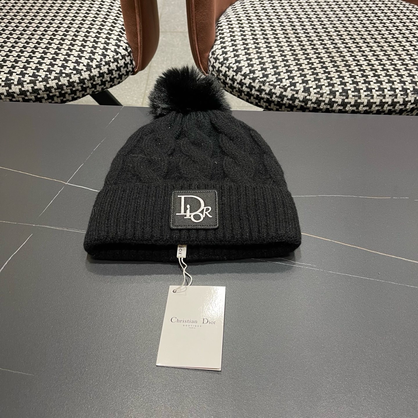 迪奥Dior〽️毛线帽2026女秋冬韩版百搭日系保暖针织帽ins潮牌加厚护耳冷帽子