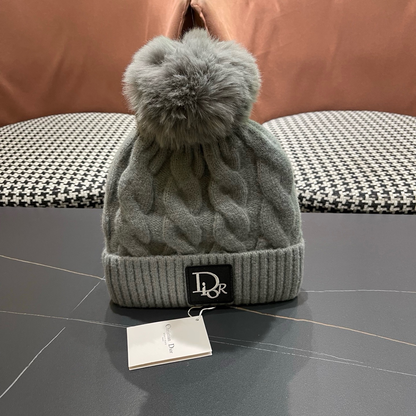 迪奥Dior〽️毛线帽2026女秋冬韩版百搭日系保暖针织帽ins潮牌加厚护耳冷帽子