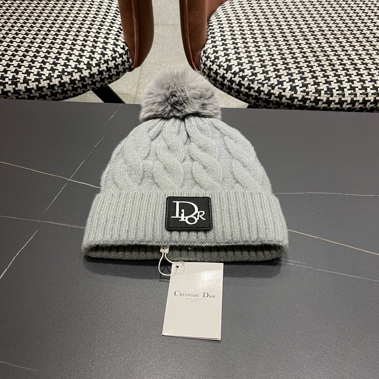 迪奥Dior〽️毛线帽2026女秋冬韩版百搭日系保暖针织帽ins潮牌加厚护耳冷帽子