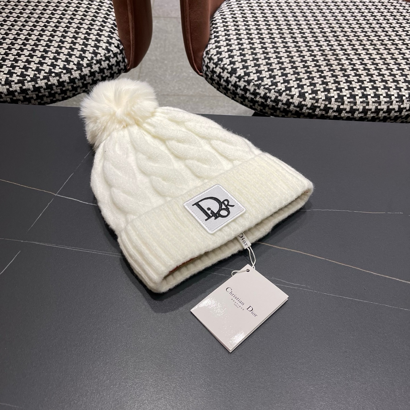 迪奥Dior〽️毛线帽2026女秋冬韩版百搭日系保暖针织帽ins潮牌加厚护耳冷帽子