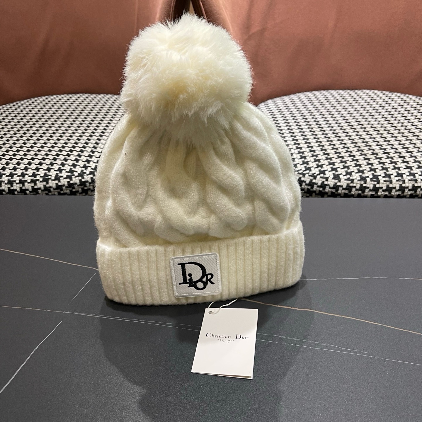 迪奥Dior〽️毛线帽2026女秋冬韩版百搭日系保暖针织帽ins潮牌加厚护耳冷帽子