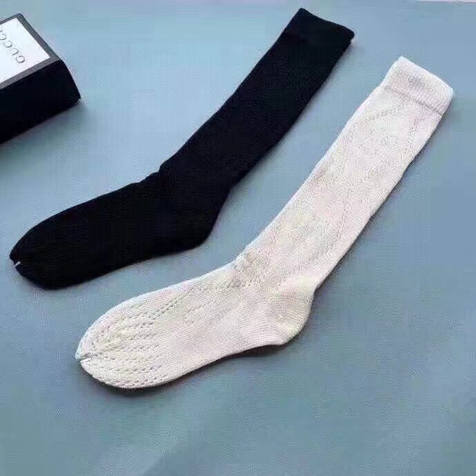 古奇Gucci 2025网眼镂空字母菱形格欧美走秀小腿袜复古网红ins潮牌女