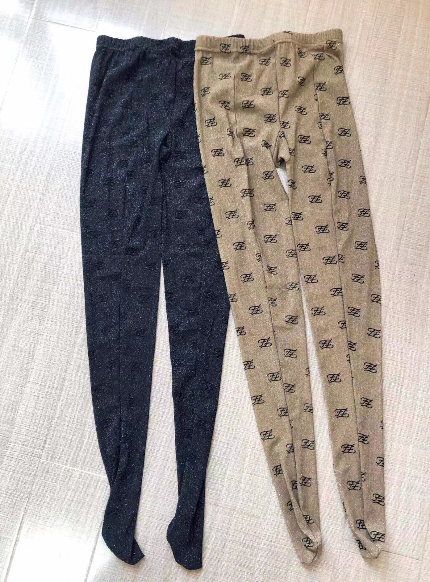 配包装【一盒一双】🌟火爆欧美芬迪FENDI丝袜，💗波浪F植绒金线连裤袜 打底裤效果的哦。光腿季节过渡必备