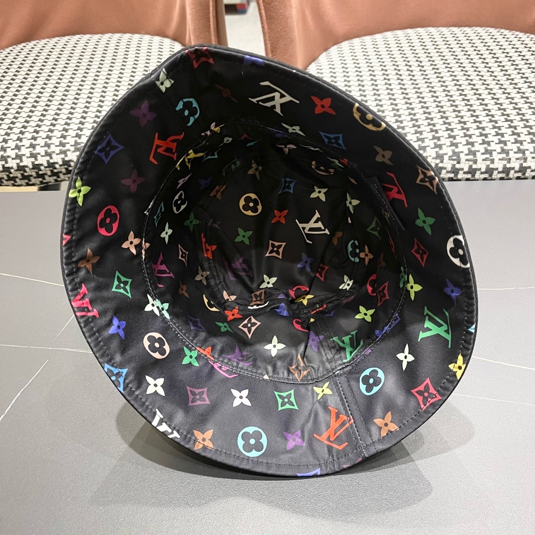 Lv 路易威登新新款渔夫帽女春秋百搭盆帽男休闲遮阳帽子潮牌字母刺绣