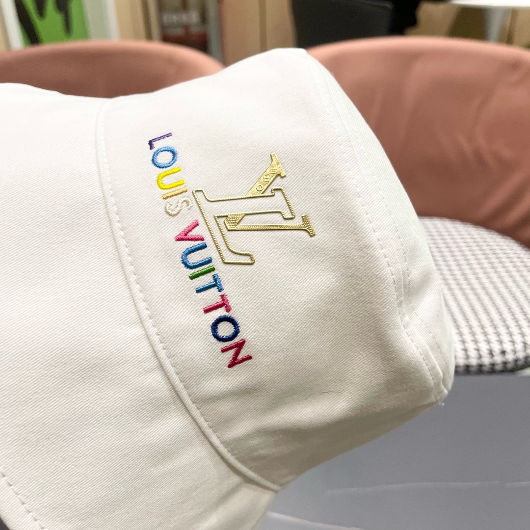 Lv 路易威登新新款渔夫帽女春秋百搭盆帽男休闲遮阳帽子潮牌字母刺绣