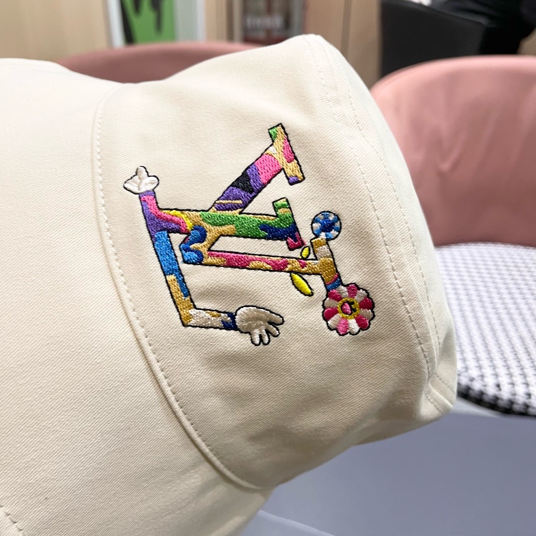Lv 路易威登新新款渔夫帽女春秋百搭盆帽男休闲遮阳帽子潮牌字母刺绣