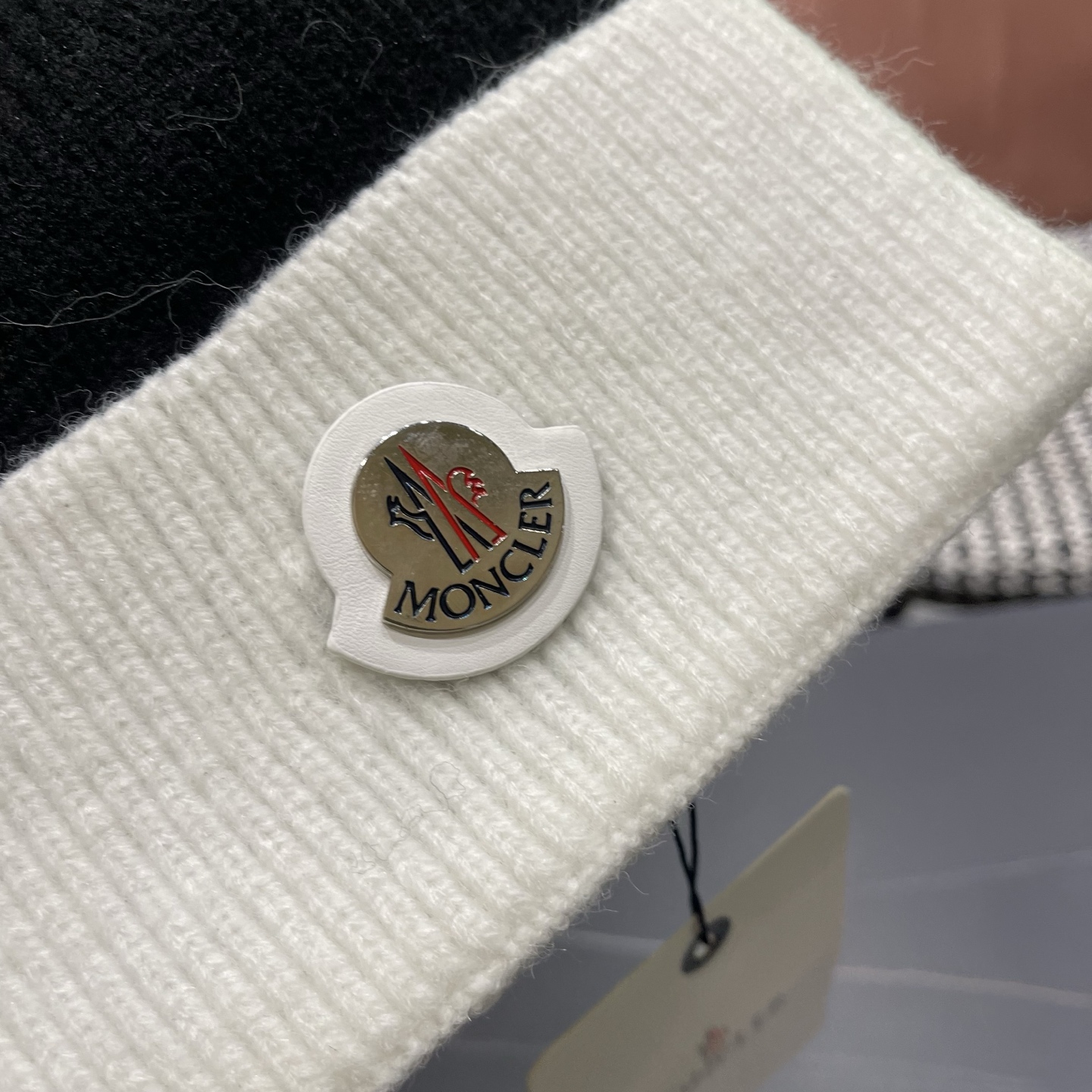MONCLER（蒙口） 2026新款韩版拼色毛线帽女时尚百搭男女套头帽保暖针织帽子女冷帽