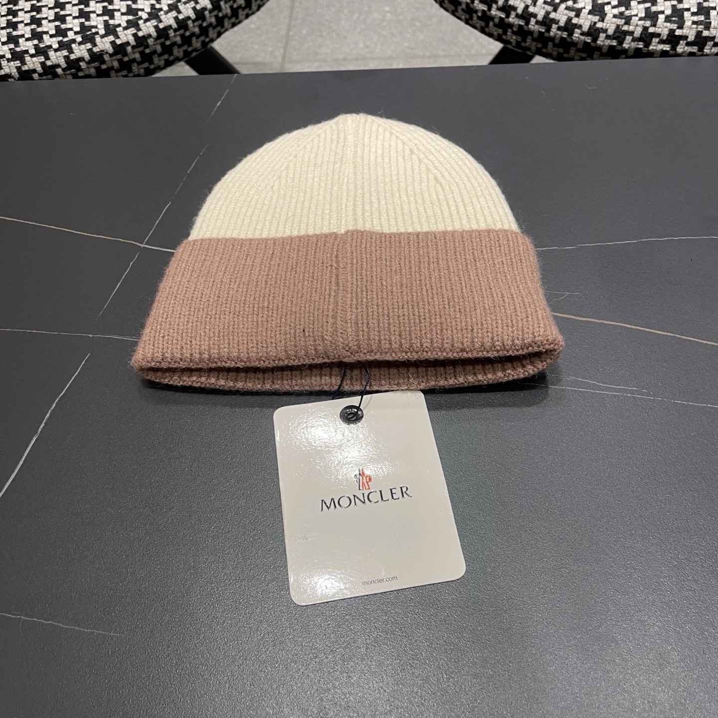 MONCLER（蒙口） 2026新款韩版拼色毛线帽女时尚百搭男女套头帽保暖针织帽子女冷帽