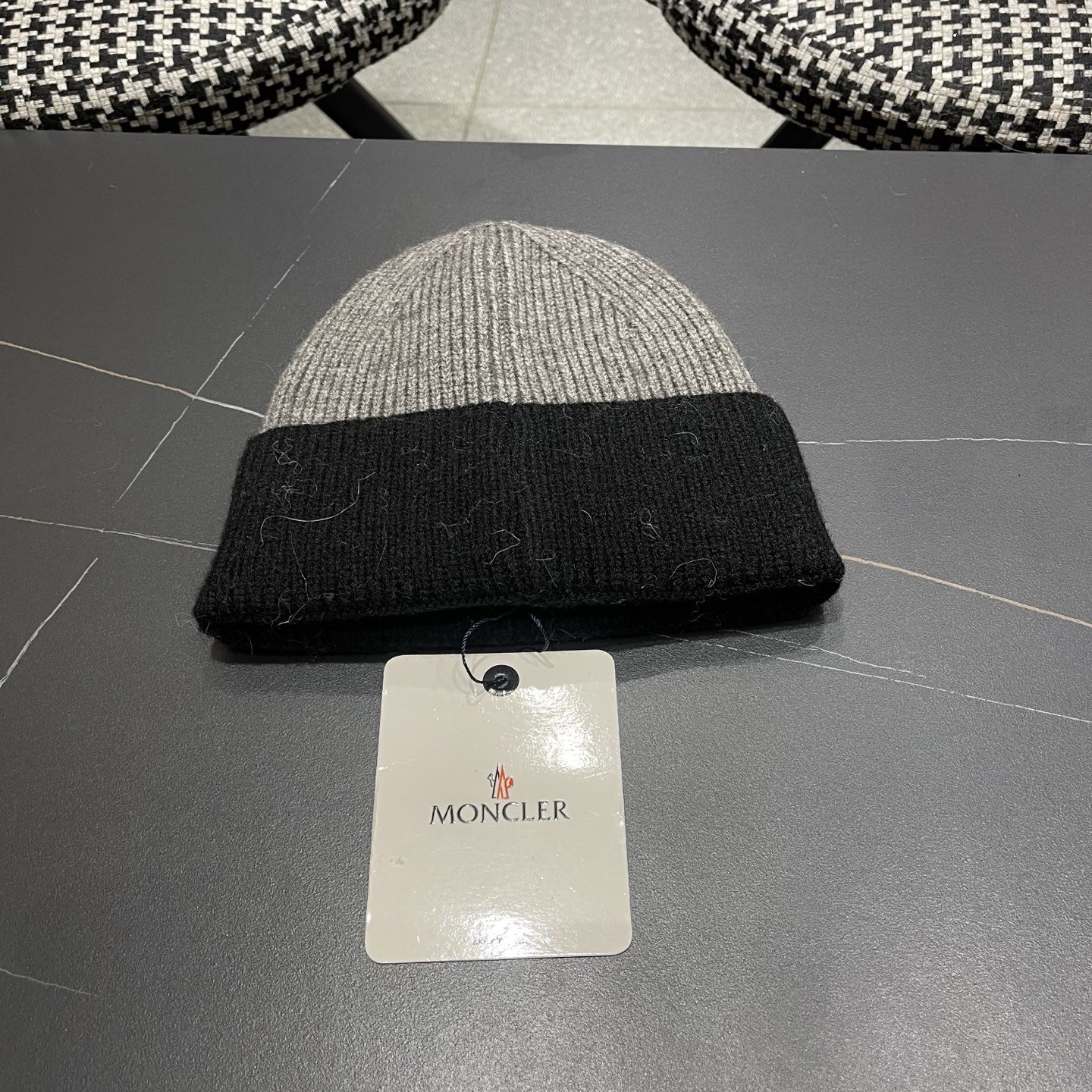 MONCLER（蒙口） 2026新款韩版拼色毛线帽女时尚百搭男女套头帽保暖针织帽子女冷帽