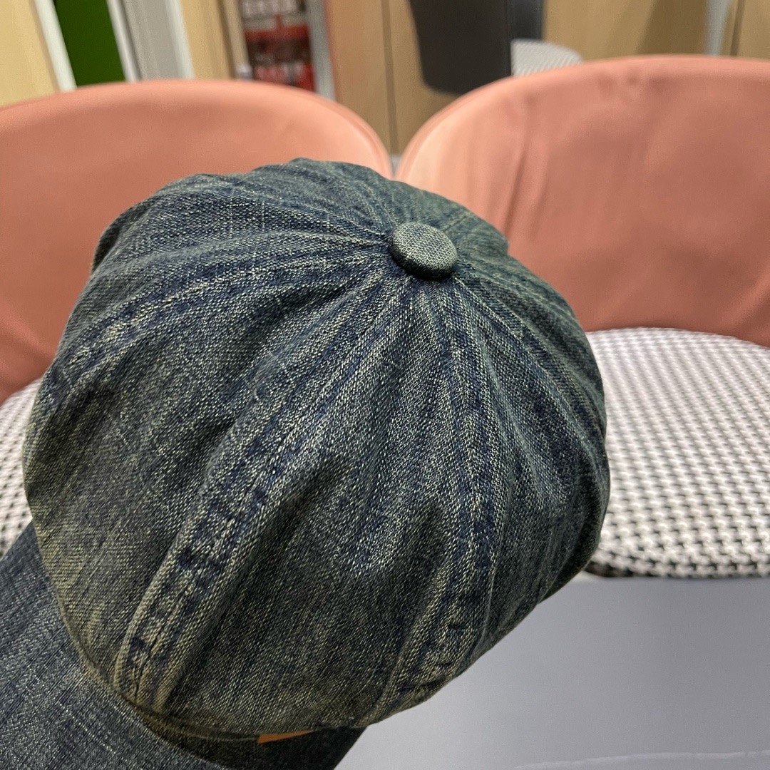 蒙口 2025新款韩版复古水洗牛仔贝雷帽女英伦风八角帽春夏时尚画家帽显脸小