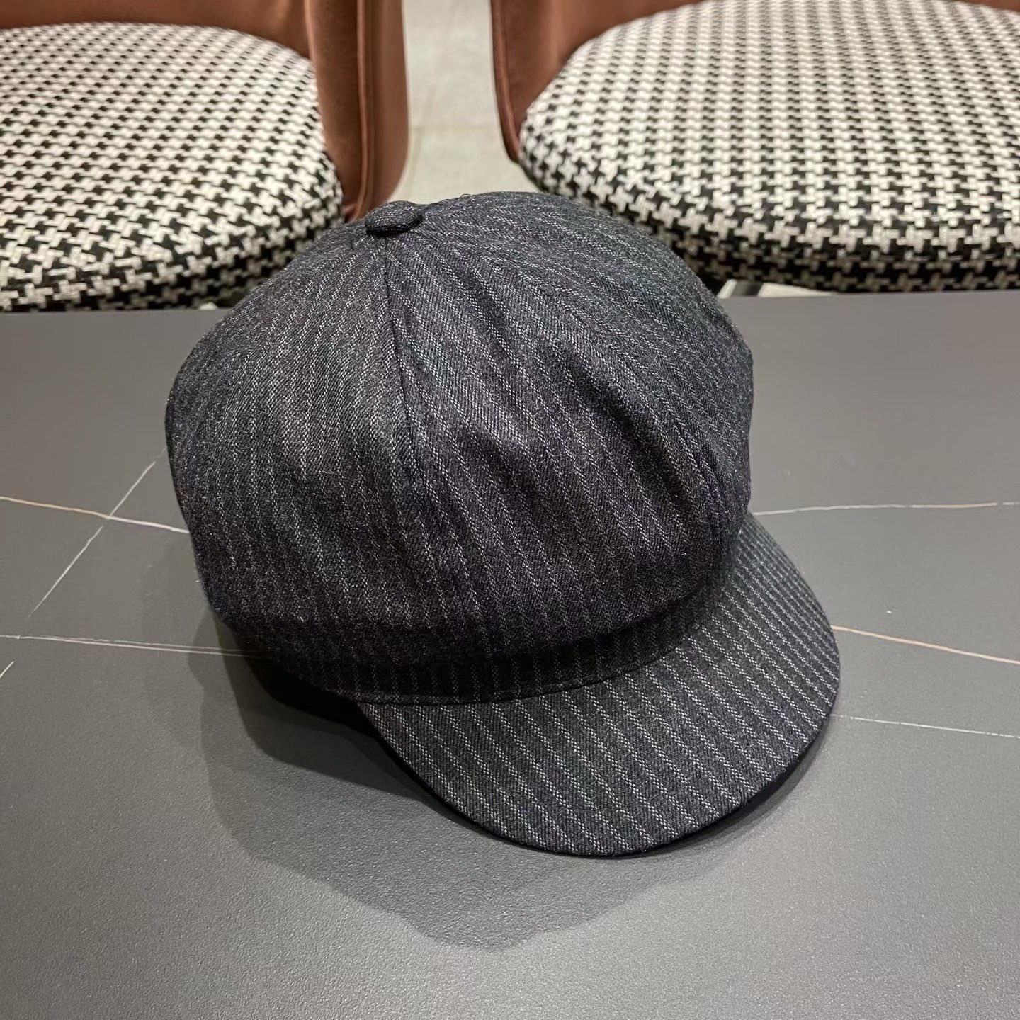 迪奥 Dior2025年新款八角帽子女春秋季薄款英伦风报童帽条纹画家帽潮