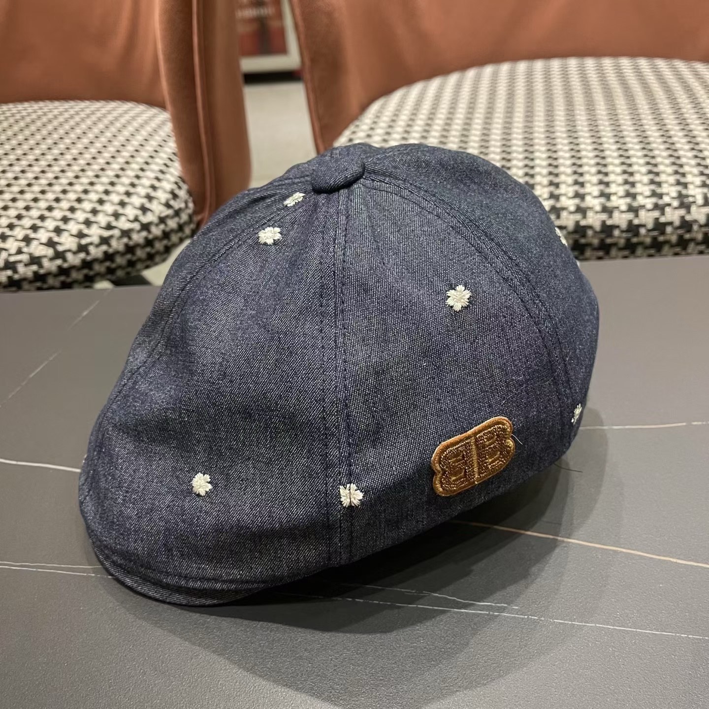 巴黎世家 新款韩版牛仔前进帽贝雷帽女春秋时尚百搭薄款画家帽八角蓓蕾帽子