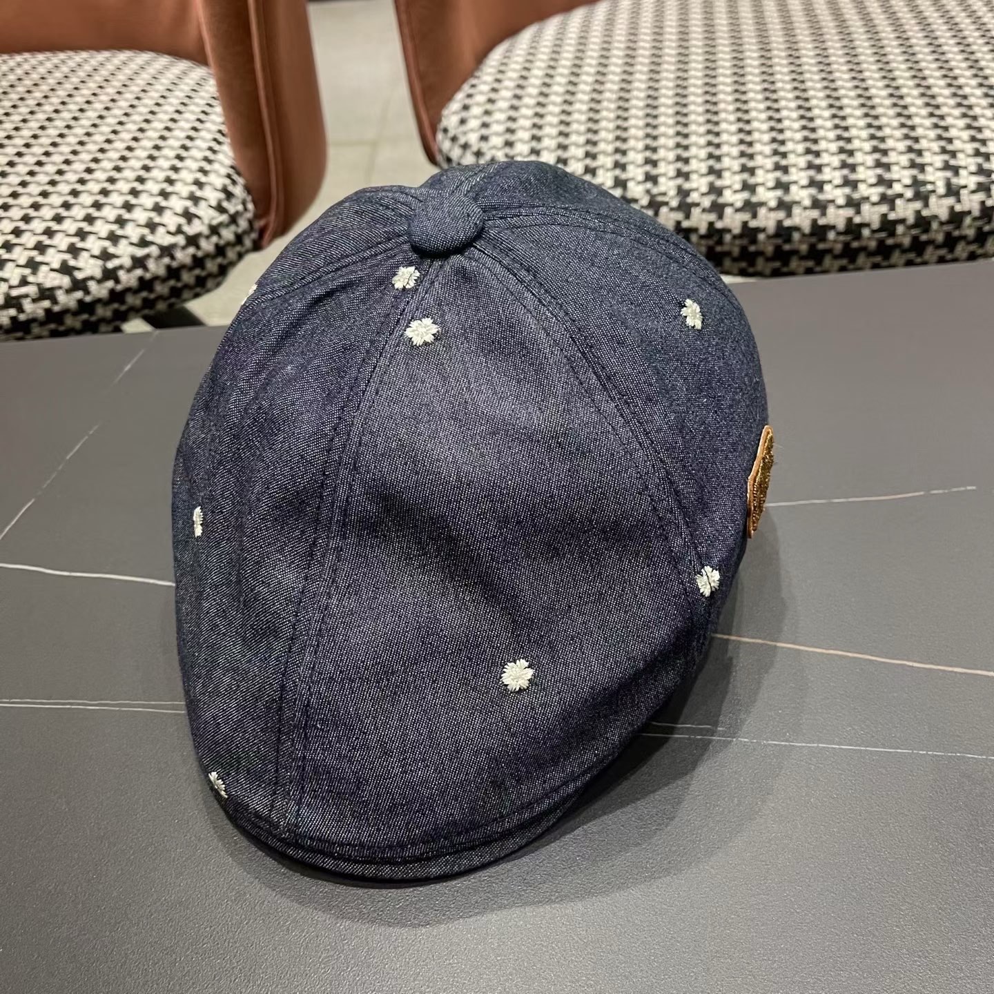 巴黎世家 新款韩版牛仔前进帽贝雷帽女春秋时尚百搭薄款画家帽八角蓓蕾帽子