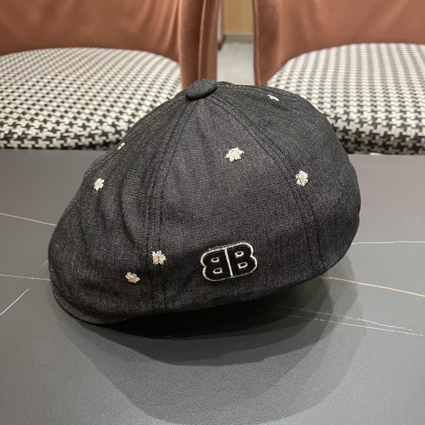 巴黎世家 新款韩版牛仔前进帽贝雷帽女春秋时尚百搭薄款画家帽八角蓓蕾帽子