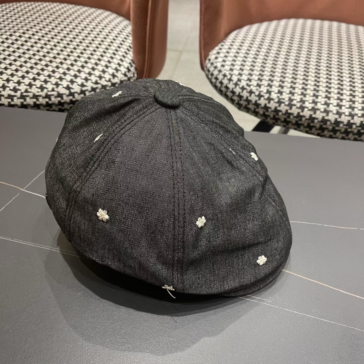 巴黎世家 新款韩版牛仔前进帽贝雷帽女春秋时尚百搭薄款画家帽八角蓓蕾帽子