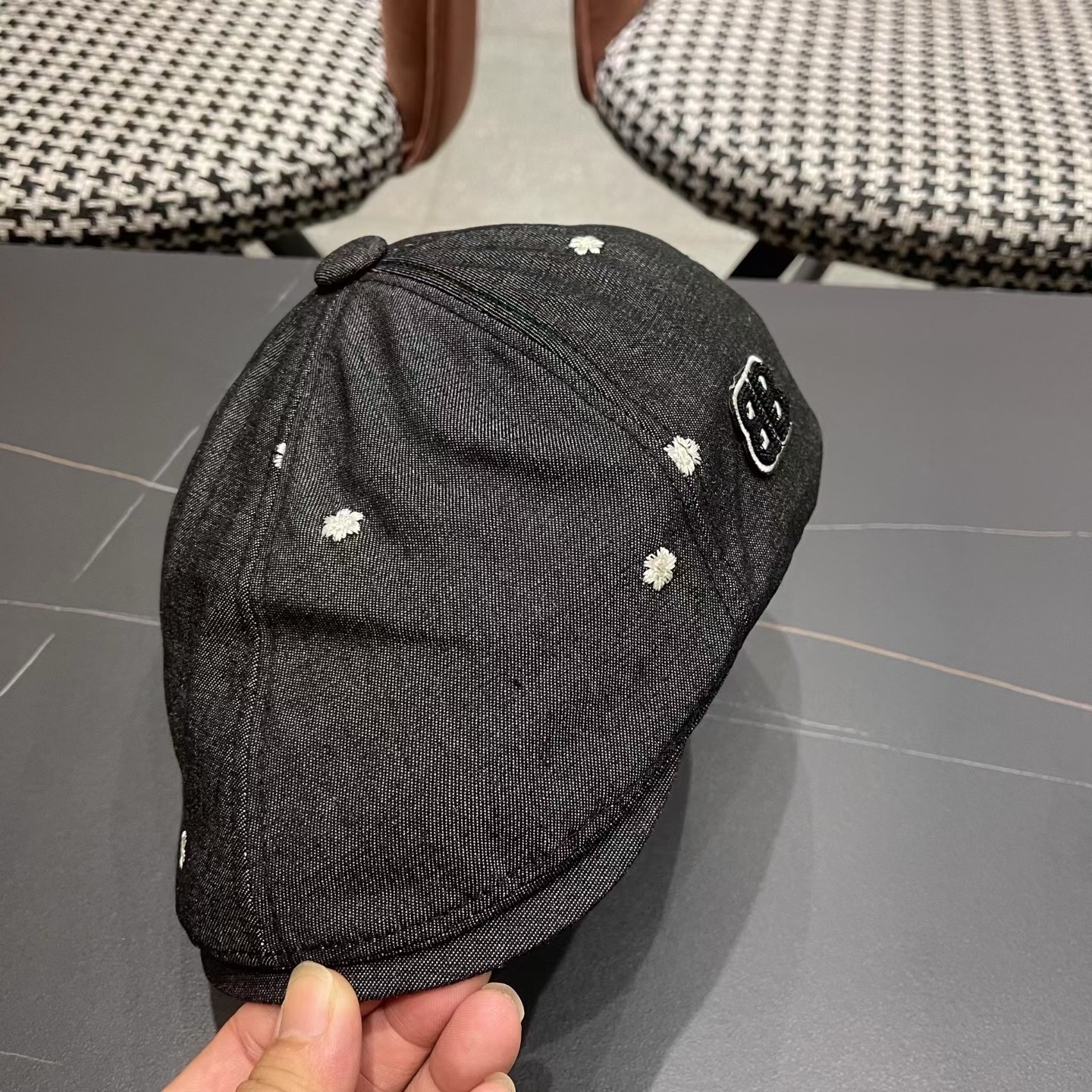 巴黎世家 新款韩版牛仔前进帽贝雷帽女春秋时尚百搭薄款画家帽八角蓓蕾帽子