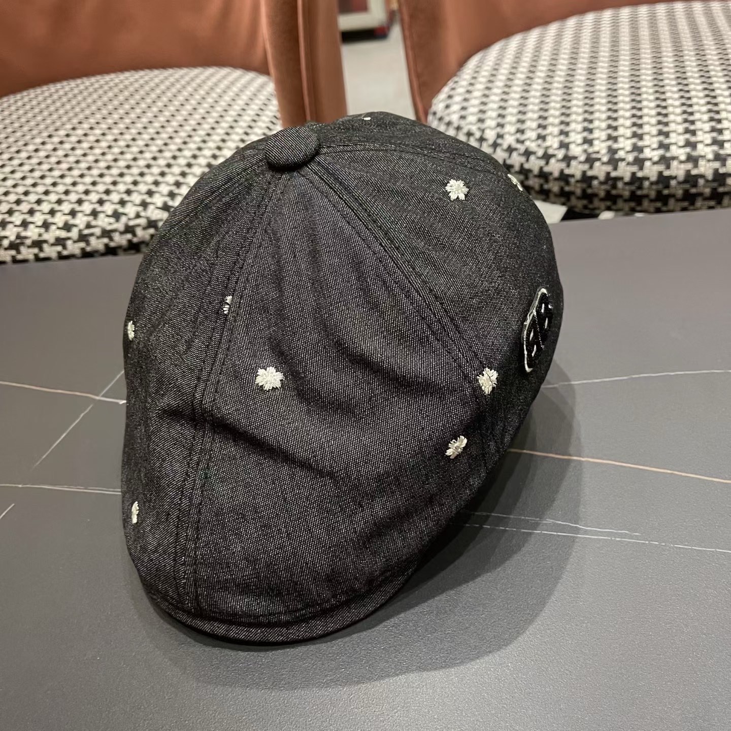 巴黎世家 新款韩版牛仔前进帽贝雷帽女春秋时尚百搭薄款画家帽八角蓓蕾帽子