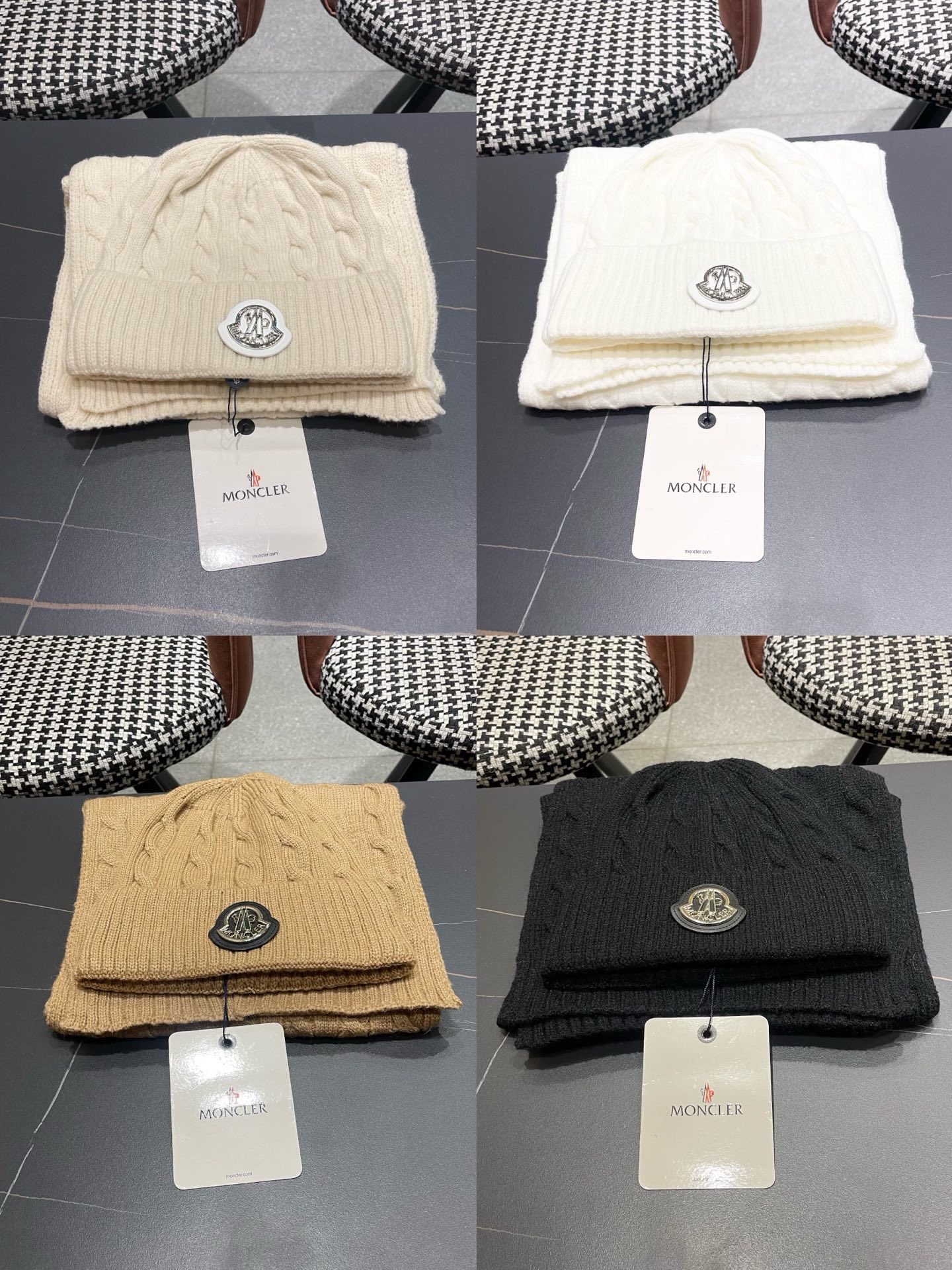 P165 MONCLER（蒙口）新款围巾帽子两件套😍 保暖又时尚👍休闲百搭