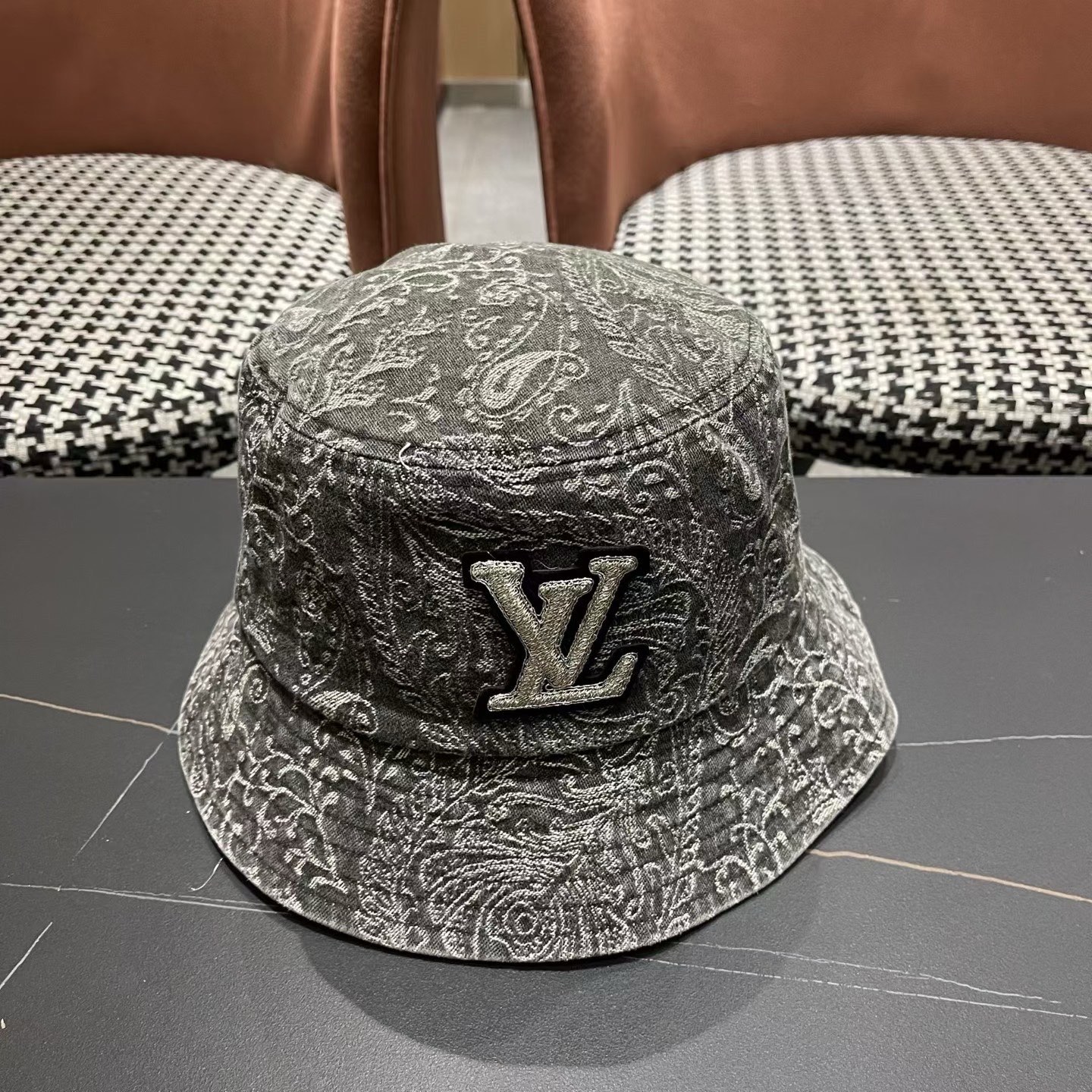 Lv路易威登 日韩系花纹做旧休闲复古时尚百搭街头出游渔夫帽画家帽新款