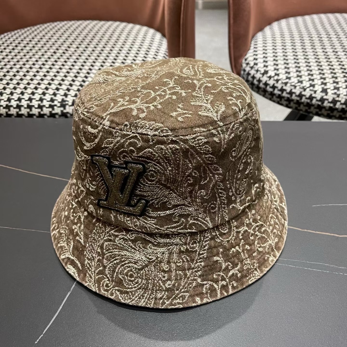 Lv路易威登 日韩系花纹做旧休闲复古时尚百搭街头出游渔夫帽画家帽新款