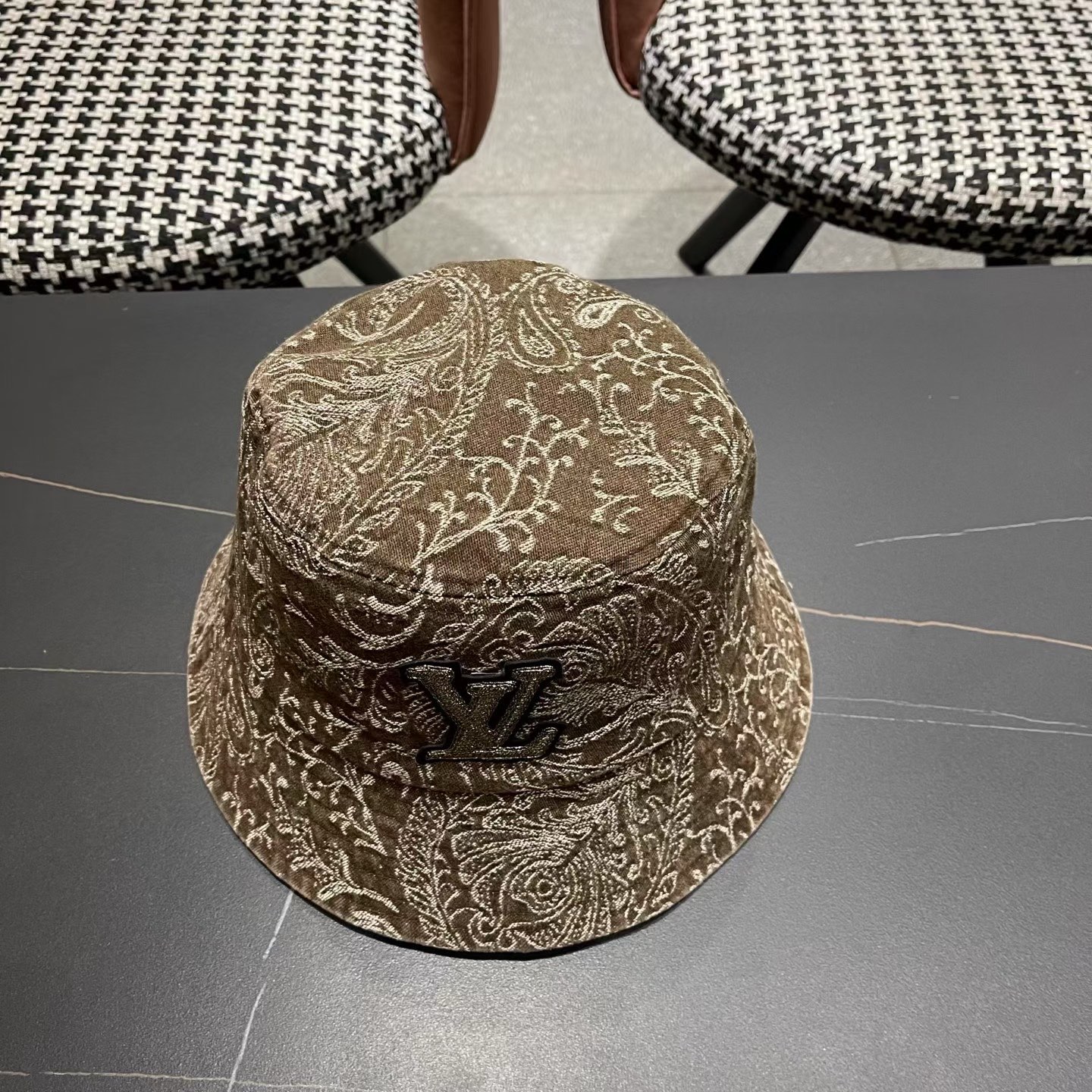 Lv路易威登 日韩系花纹做旧休闲复古时尚百搭街头出游渔夫帽画家帽新款
