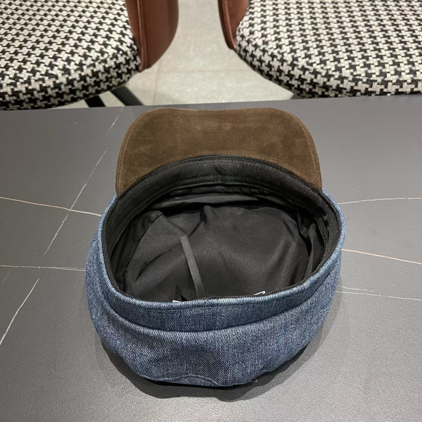 迪奥 Dior新款百搭英伦风海军帽水洗牛仔布复古报童贝雷帽女秋冬八角帽