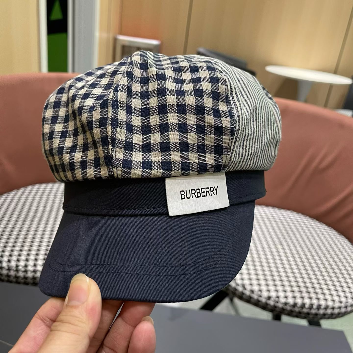 巴宝莉BURBERRY 新款八角帽子女春秋季韩版时尚百搭显脸小报童帽画家帽鸭舌帽格纹