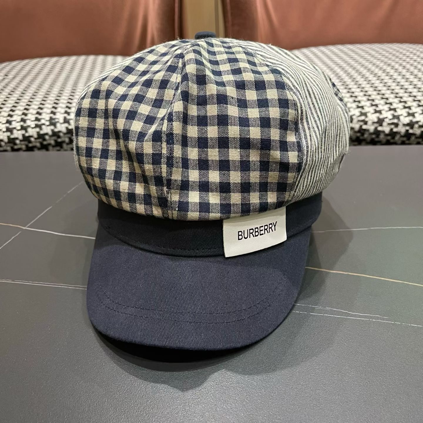 巴宝莉BURBERRY 新款八角帽子女春秋季韩版时尚百搭显脸小报童帽画家帽鸭舌帽格纹