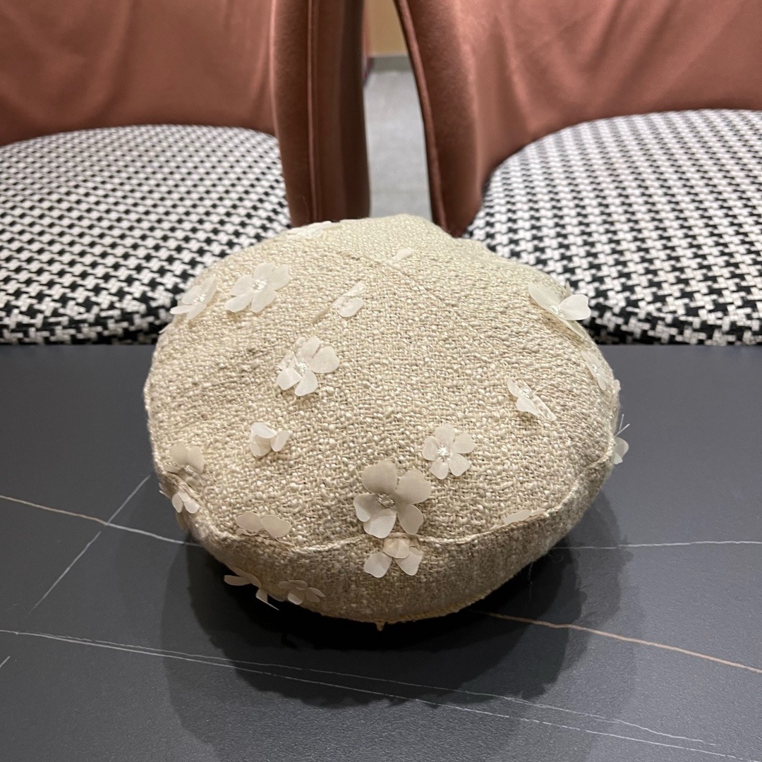 赛琳 2025新款日系复古简约百搭花朵八角帽女早秋画家帽报童帽子显脸小