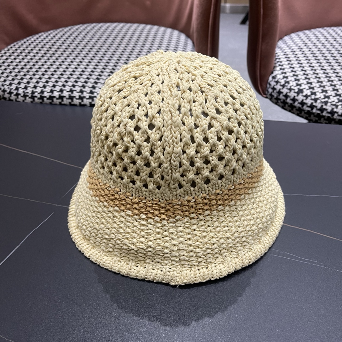 MONCLER（蒙口）缕空透气渔夫帽女夏季新款遮阳防晒显脸小盆帽户外休闲太阳帽
