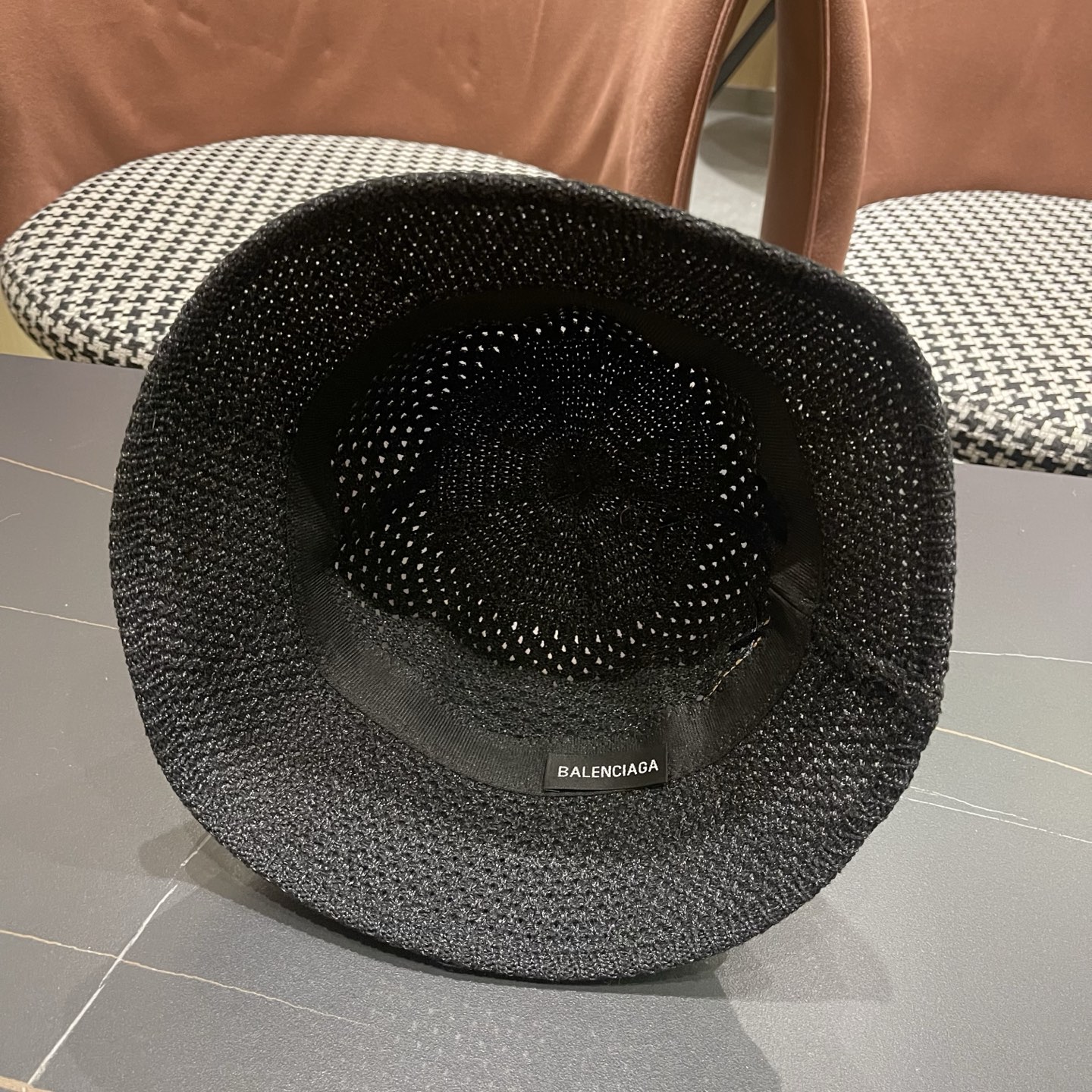 Balenciaga 巴黎世家针织镂空编织百搭显脸小渔夫帽休闲时尚夏季透气遮阳女水桶帽盆帽