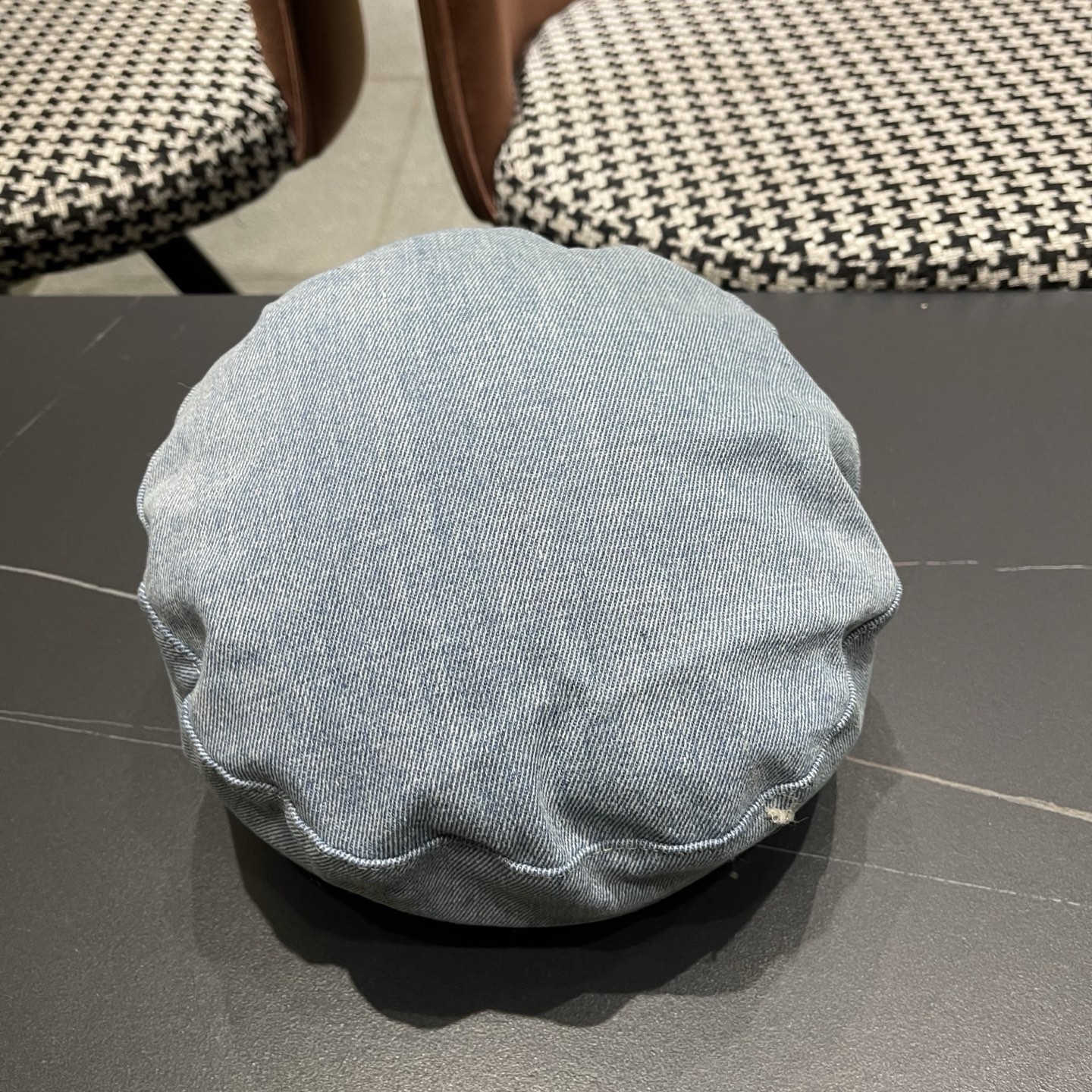 LV路易威登 韩版复古牛仔八角帽女秋冬显脸小贝雷帽百搭画家帽平顶水洗报童帽