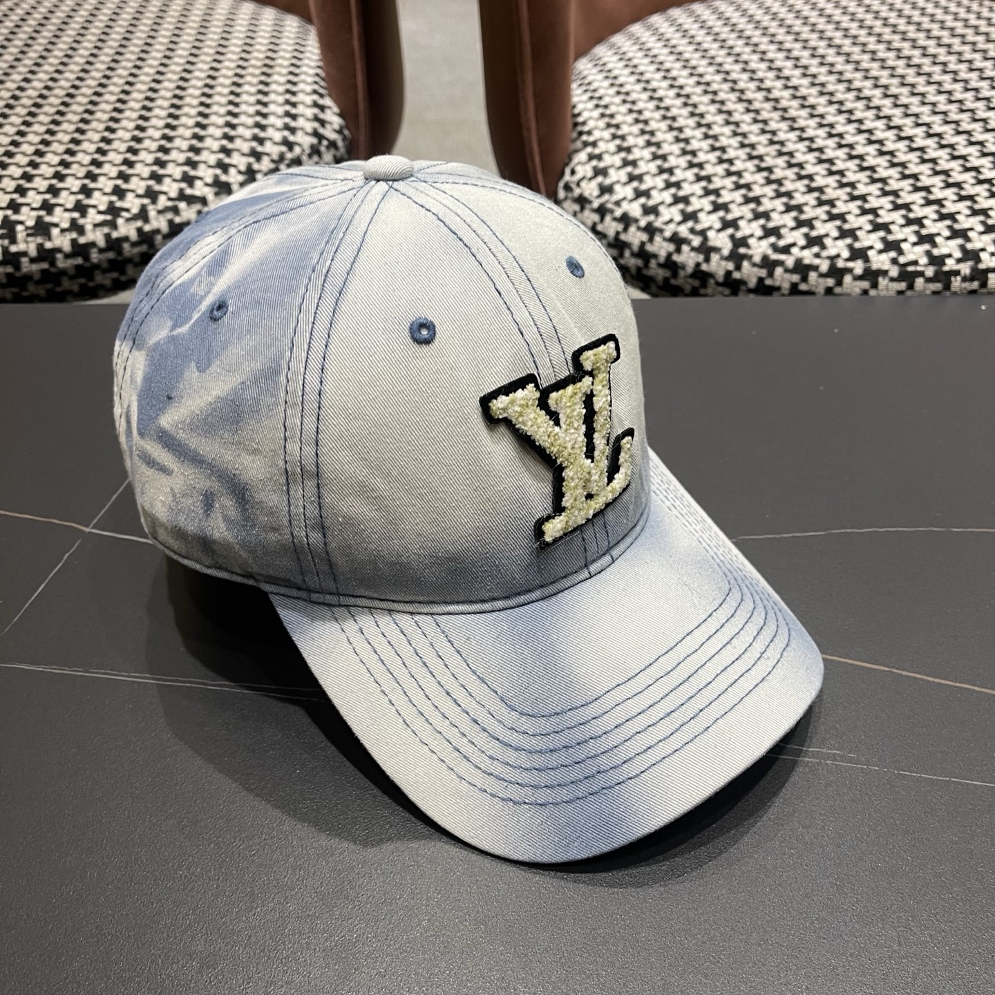 LV路易威登 水洗牛仔新款棒球帽男女韩版休闲百搭遮阳显脸小鸭舌帽