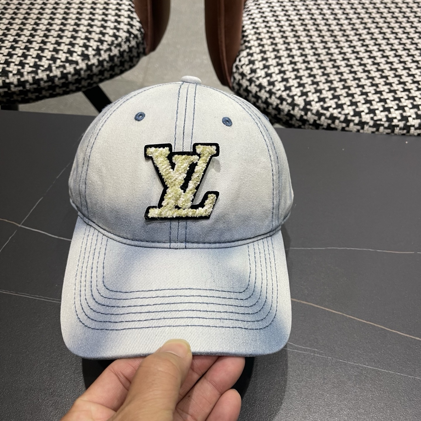 LV路易威登 水洗牛仔新款棒球帽男女韩版休闲百搭遮阳显脸小鸭舌帽